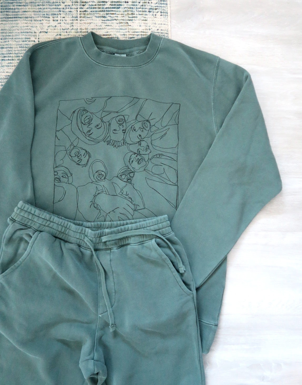 Vintage Green Sweater and Jogger Sweatpant Set Joseph Sue