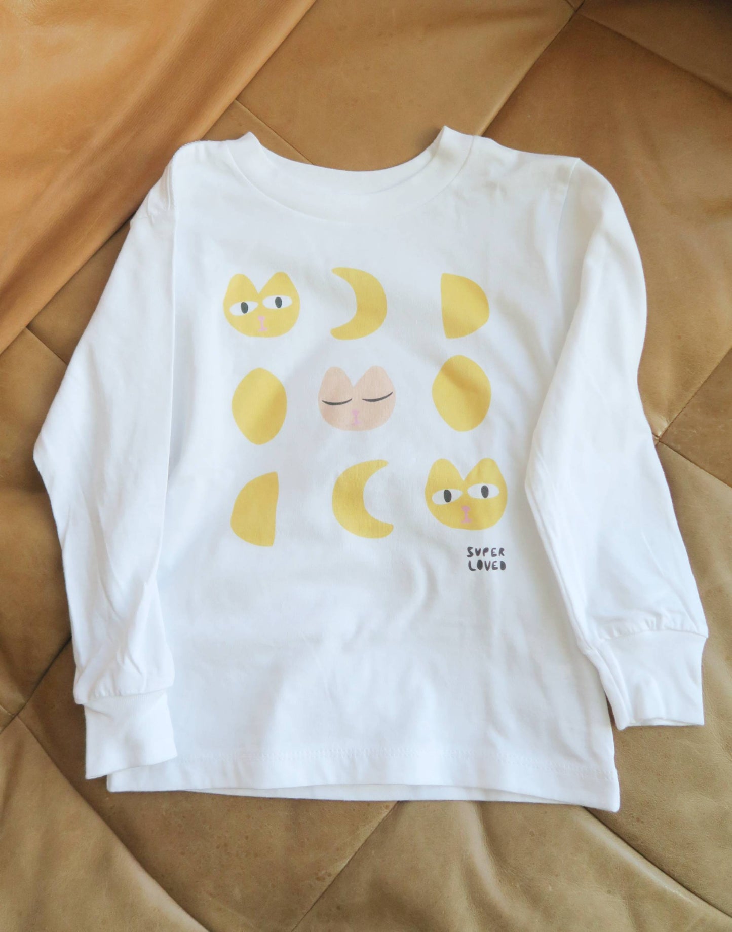 Sale- Super Loved, Meow Cat Moon Cycles Kids LS T-Shirt, 2T