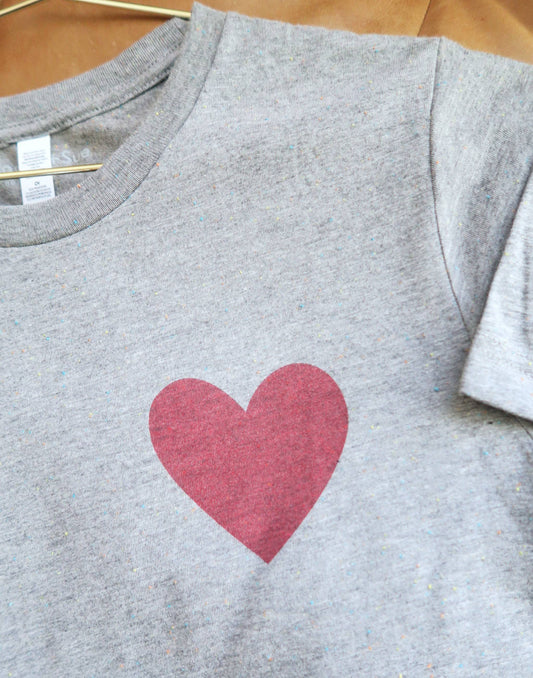 Sale- Have a Heart Rainbow Speckled T-Shirt, SMALL