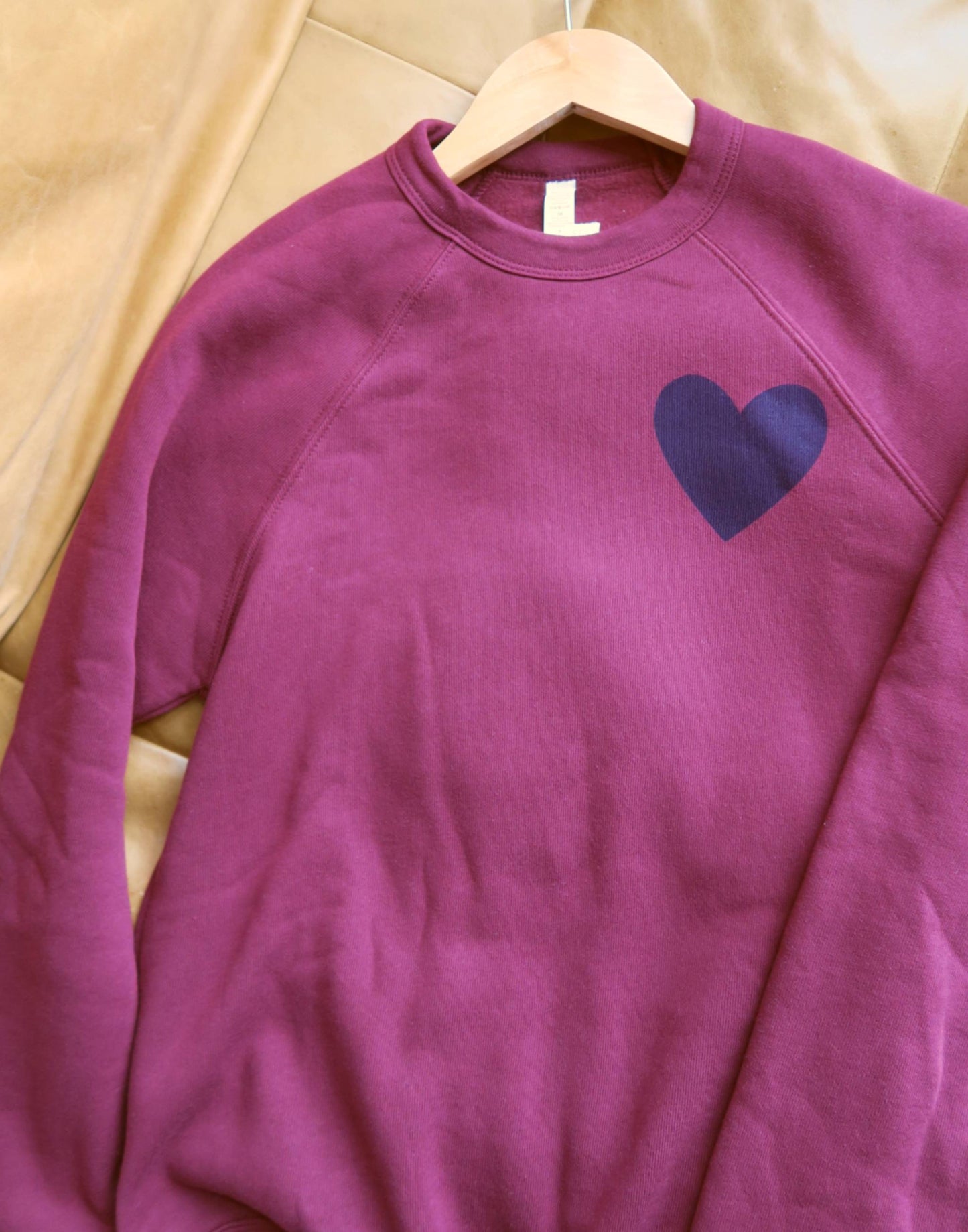 Sale- Have a Heart "Pocket" Print Sweater, Maroon/Navy, SMALL