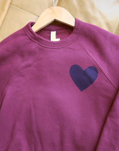 Sale- Have a Heart "Pocket" Print Sweater, Maroon/Navy, SMALL