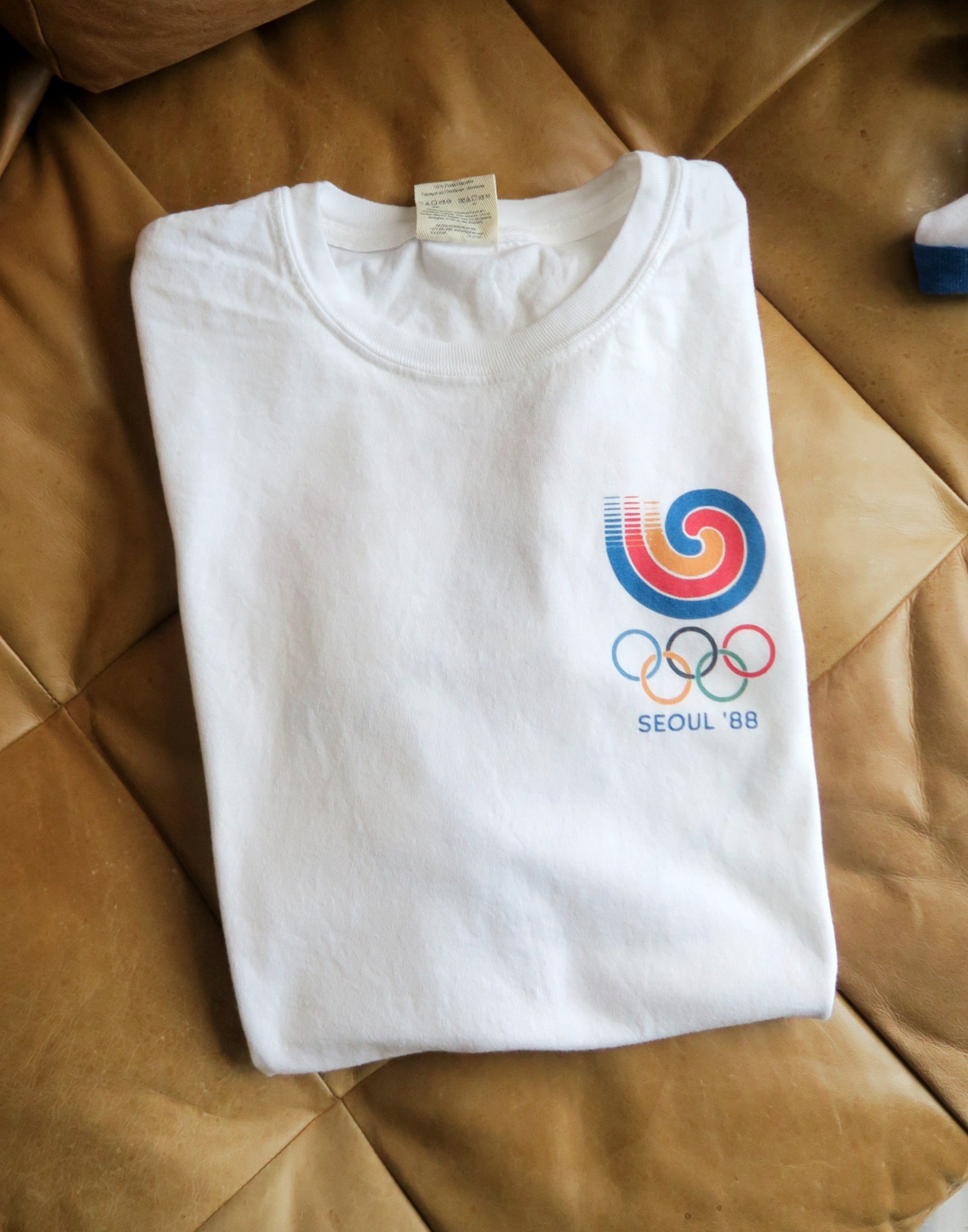 1988 Seoul Olympics T offers Shirt Mens Size Large Vintage 80s Hodori Kore White