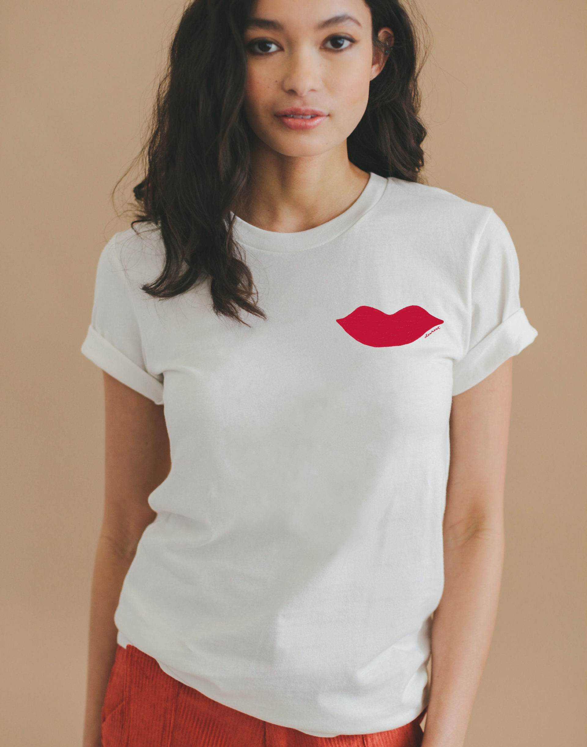 Tee shirt with lips sale